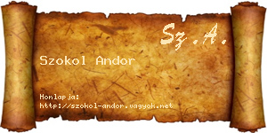 Szokol Andor névjegykártya